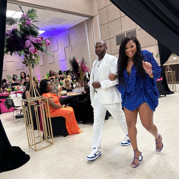 Blue Sequin Dress - Picture 2 of 3